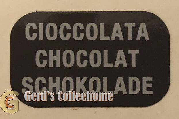 Produktetikette Schokolade